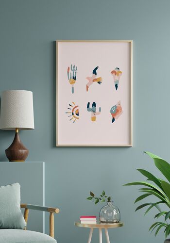 Affiche Boho Summer Vibes - 30 x 40 cm - Gris Bleu 4