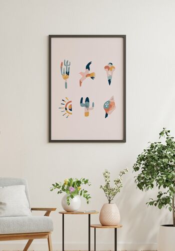 Affiche Boho Summer Vibes - 30 x 40 cm - Gris Bleu 5