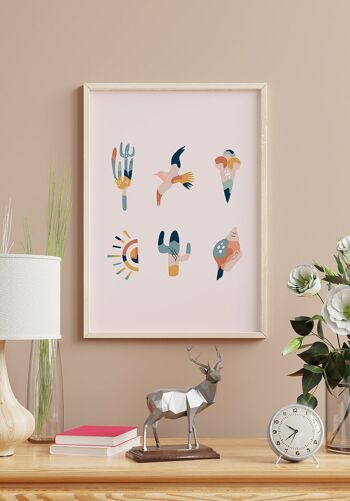 Affiche Boho Summer Vibes - 30 x 40 cm - Gris Bleu 6