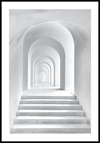 Photographie d'architecture arc en plein cintre blanc - 50 x 70 cm 1