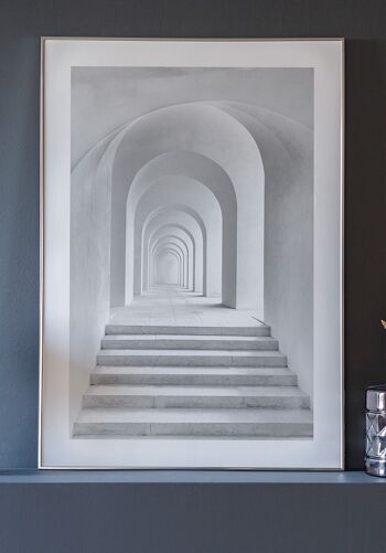 Photographie d'architecture arc en plein cintre blanc - 50 x 70 cm 2