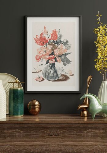 Affiche Photographie Vintage Autruche dans Vase - 100 x 70 cm 5