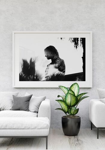 Photographie noir et blanc silhouette femme - 21 x 30 cm 2