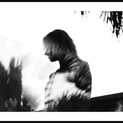 Donna silhouette fotografia in bianco e nero - 50 x 70 cm