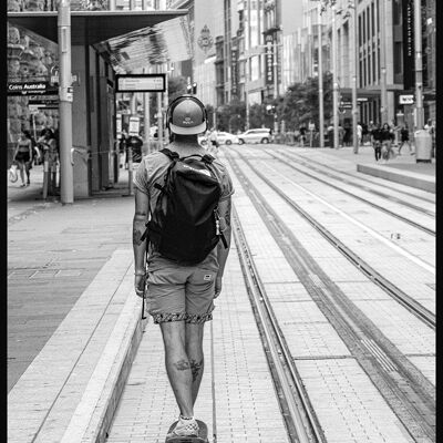 Affiche photographie skateur noir et blanc - 30 x 40 cm