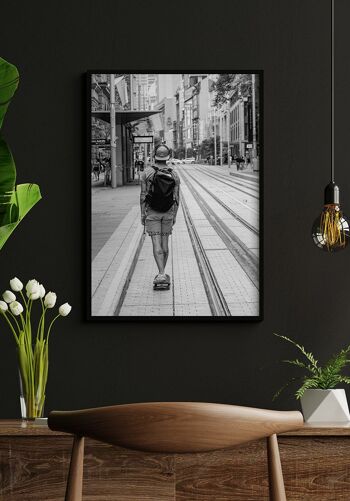 Affiche photographie skateur noir et blanc - 30 x 40 cm 5