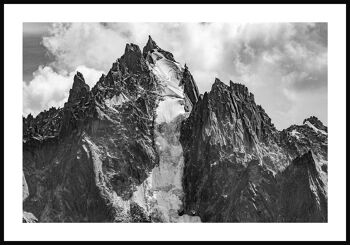 Photographie noir et blanc de sommets montagneux - 21 x 30 cm 1
