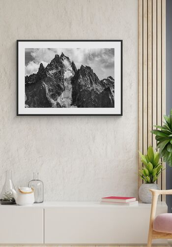 Photographie noir et blanc de sommets montagneux - 21 x 30 cm 3