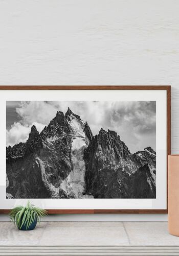 Photographie noir et blanc de sommets montagneux - 21 x 30 cm 4