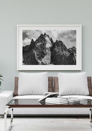 Photographie noir et blanc de sommets montagneux - 21 x 30 cm 5