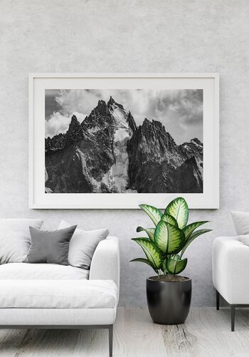 Photographie noir et blanc de sommets montagneux - 21 x 30 cm 6