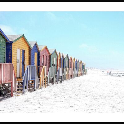 Photography Poster Colorful Beach Houses - 30 x 21 cm