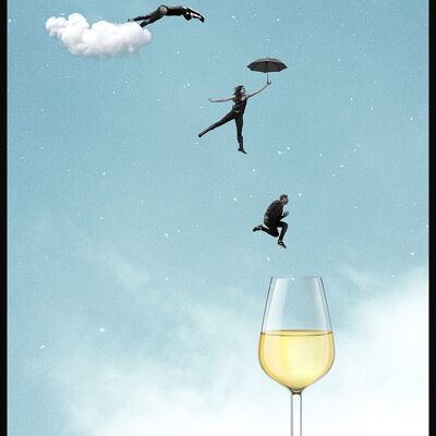 Jump into the white wine glass - 30 x 21 cm
