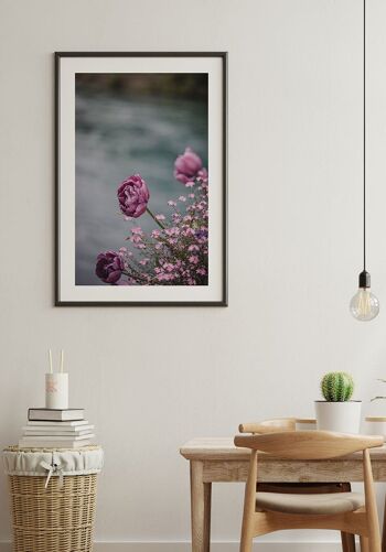 Affiche florale d'une pivoine violette - 21 x 30 cm 2