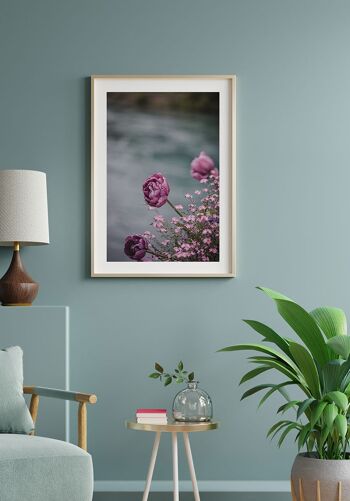 Affiche florale d'une pivoine violette - 21 x 30 cm 3