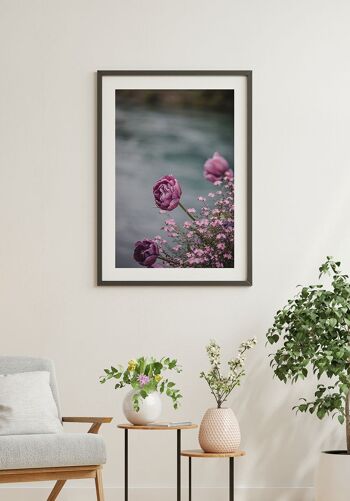 Affiche florale d'une pivoine violette - 21 x 30 cm 4