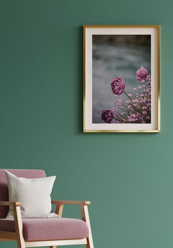 Affiche florale d'une pivoine violette - 21 x 30 cm 5