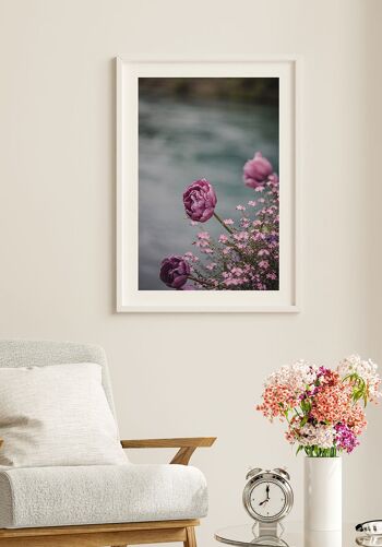 Affiche florale d'une pivoine violette - 21 x 30 cm 6