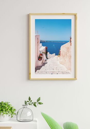 Photographie d'été vue mer Santorini - 30 x 21 cm 3