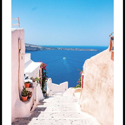 Sommerliche Fotografie Meerblick Santorini - 40 x 30 cm