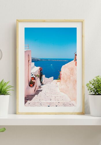 Photographie d'été vue mer Santorini - 40 x 30 cm 2