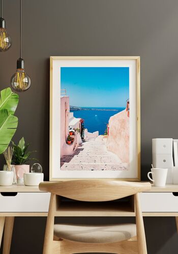 Photographie d'été vue mer Santorini - 40 x 30 cm 5