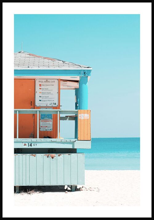 Sommerliche Fotografie Miami Beach House - 30 x 21 cm
