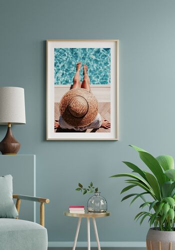 Affiche Photographie d'été Femme au bord de la piscine - 40 x 30 cm 3