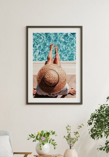 Affiche Photographie d'été Femme au bord de la piscine - 40 x 30 cm 4