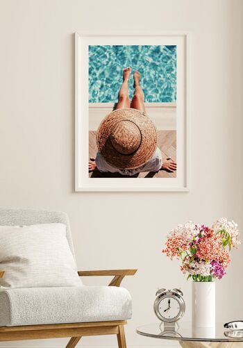 Affiche Photographie d'été Femme au bord de la piscine - 40 x 30 cm 5