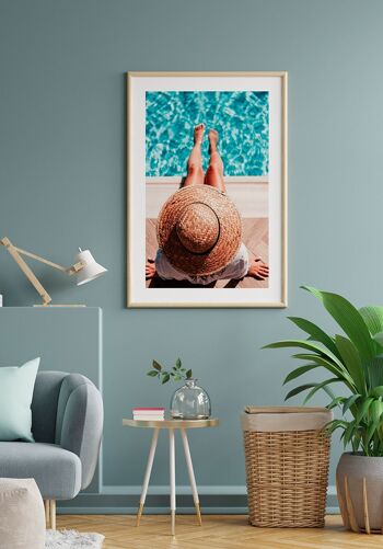 Affiche Photographie d'été Femme au bord de la piscine - 40 x 30 cm 6