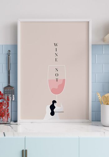 Affiche illustration verre à vin 'Wine Not' - 40 x 30 cm 2