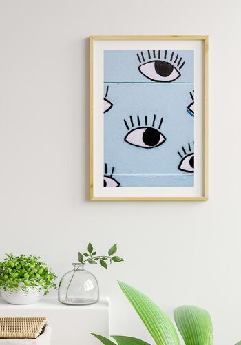 Affiche Photographie Yeux sur Fond Bleu - 30 x 21 cm 5