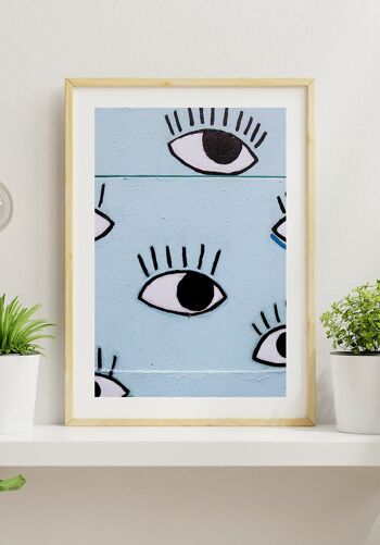 Affiche Photographie Yeux sur Fond Bleu - 70 x 50 cm 4