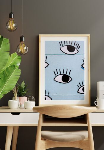 Affiche Photographie Yeux sur Fond Bleu - 70 x 50 cm 6