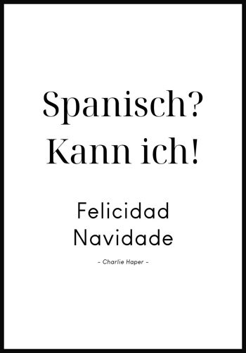Affiche typographie espagnole sur fond blanc - 30 x 40 cm 1