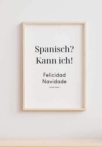 Affiche typographie espagnole sur fond blanc - 30 x 40 cm 2