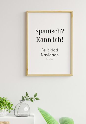 Affiche typographie espagnole sur fond blanc - 30 x 40 cm 3