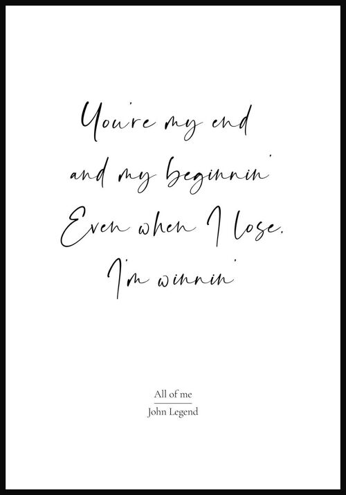 Lyric Poster John Legend - 21 x 30 cm