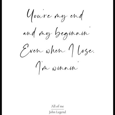 Affiche Lyrique John Legend - 21x30cm