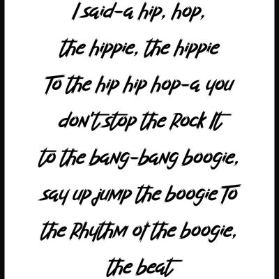Póster de la letra de Hip Hop - 21x30cm