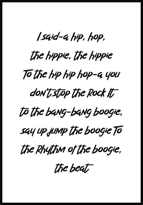 Lyric Poster Hip Hop - 30 x 40 cm