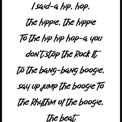 Lyric Poster Hip Hop - 50 x 70 cm