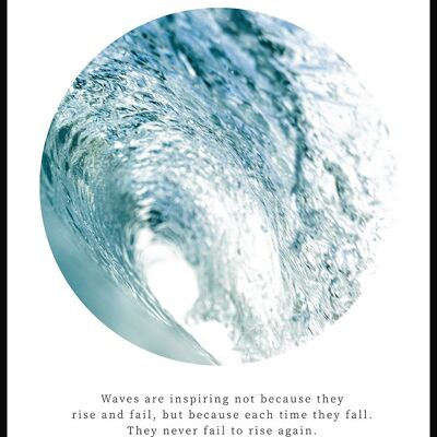 Wave with Quote Poster - 21 x 30 cm