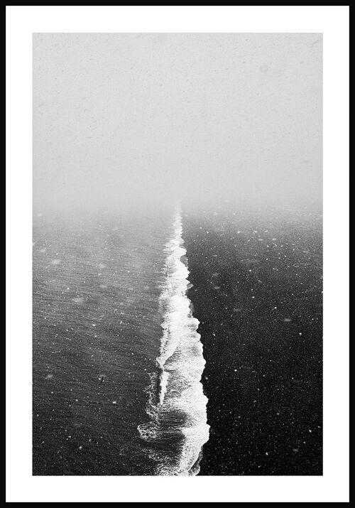 Fotografie Poster schwarz-weiße Welle - 40 x 50 cm
