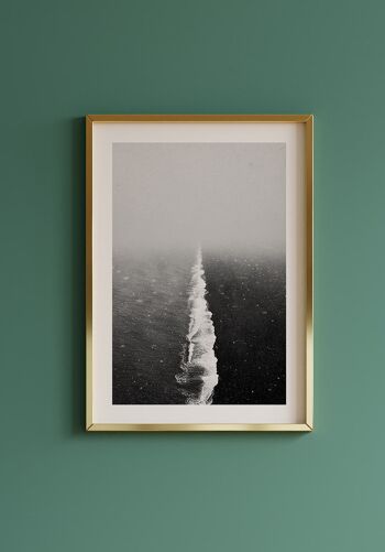 Affiche photographie vague noir et blanc - 40 x 50 cm 2
