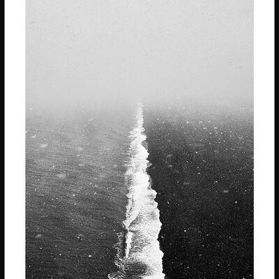Póster de fotografía ola blanco y negro - 50 x 70 cm