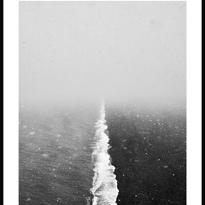 Fotografie Poster schwarz-weiße Welle - 50 x 70 cm