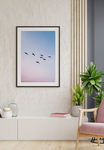 Affiche Oiseaux au coucher du soleil - 40 x 50 cm 3