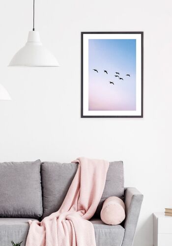 Affiche Oiseaux au coucher du soleil - 40 x 50 cm 4